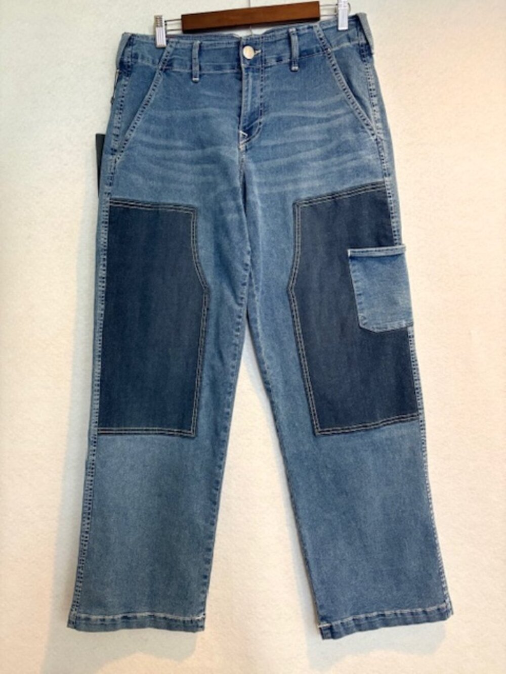 TRUE RELIGION Reverse Denim Carpenter Pant Light Wintergreen Wash Size 29 NWT